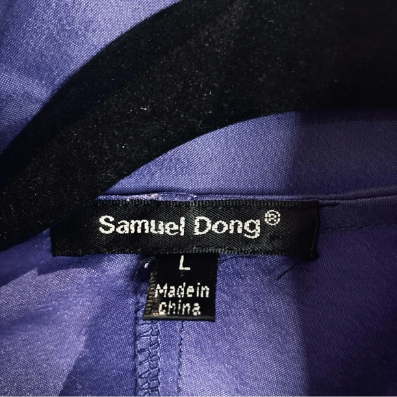 SAMUEL DONG Sz L Bubble Hem Slouchy Neck Drawstring Collar & Waist Trenchcoat - Picture 5 of 12